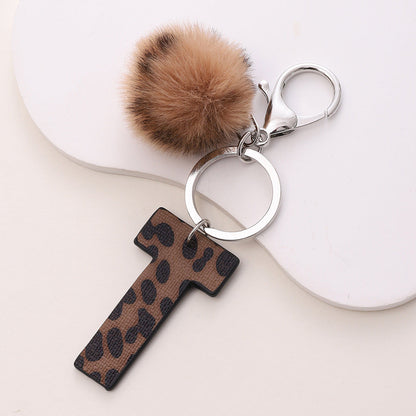 Western Cowboy Leopard Leather Keychains