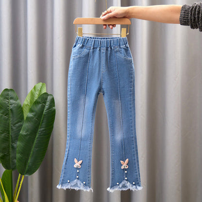 Cotton Medium Large Children's Wide Leg Pants Flared Long Pants