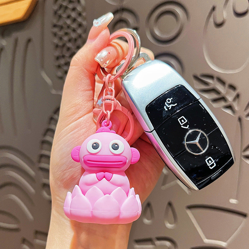 Cartoon Lotus Fish PVC Soft Glue Keychain