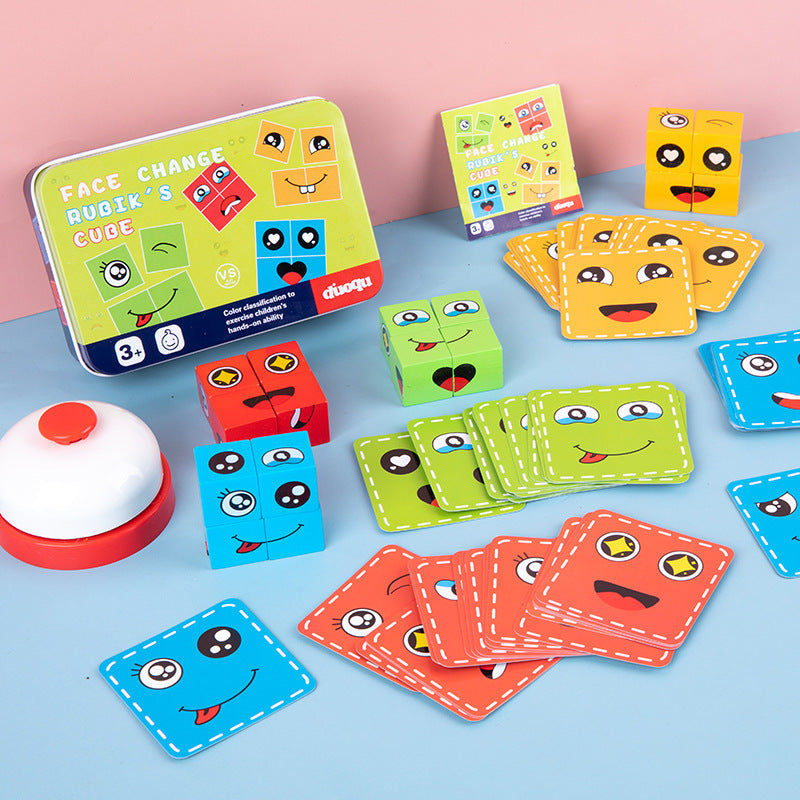 Face Changing Rubik's Cube Expression Building Blocks