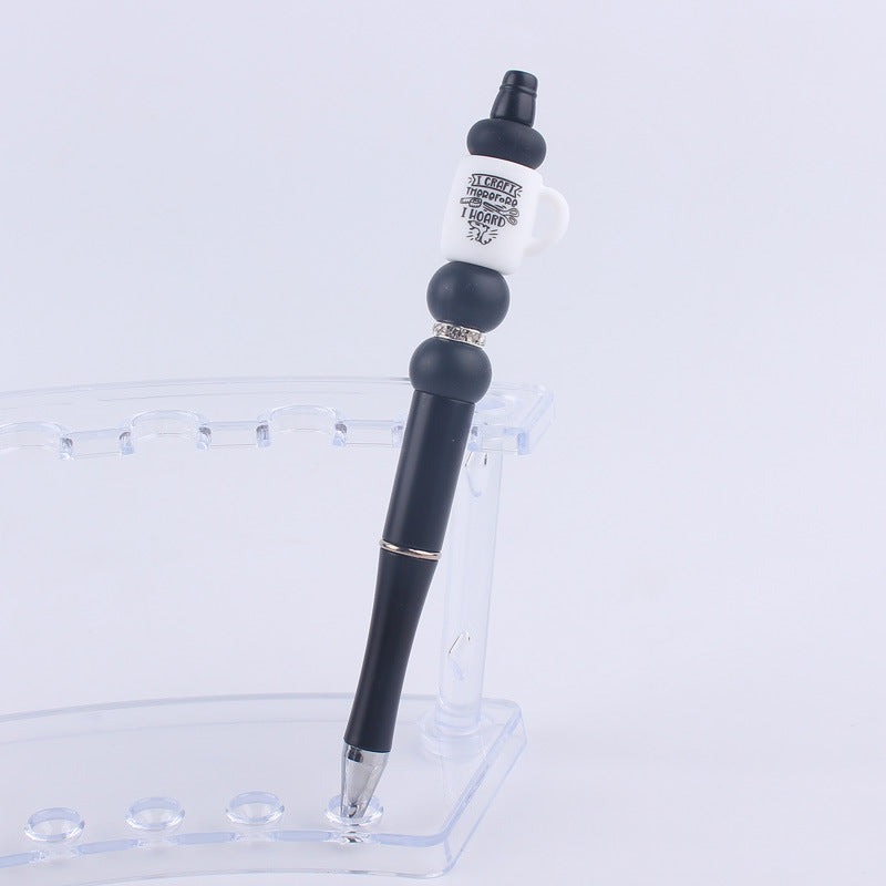 Handmade Bead Pen Cartoon Cup Silicone Ballpoint Pen