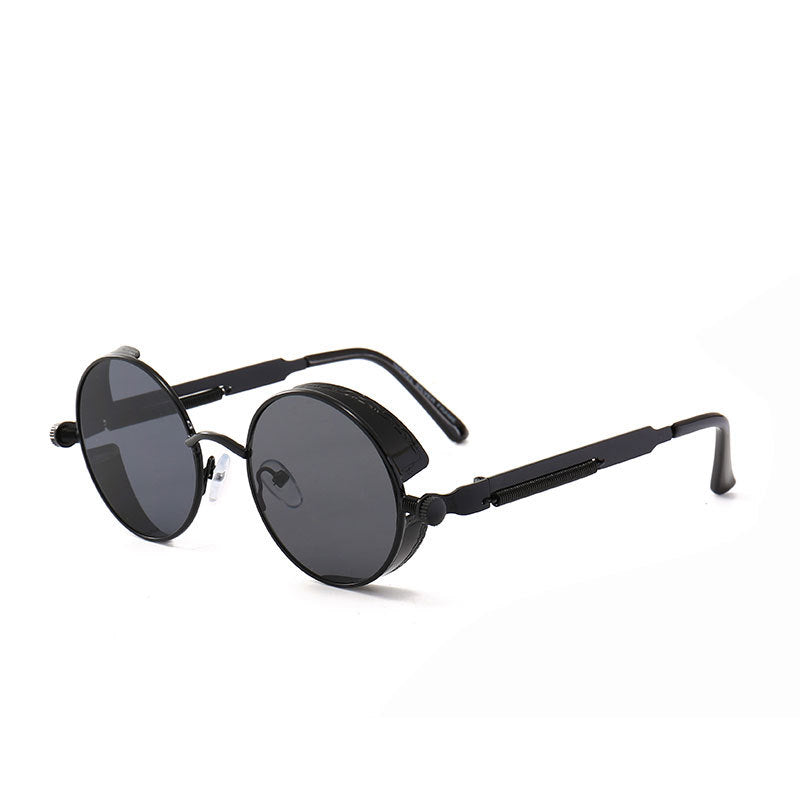 Neutrals Punk Fashion Round Retro Sunglasses
