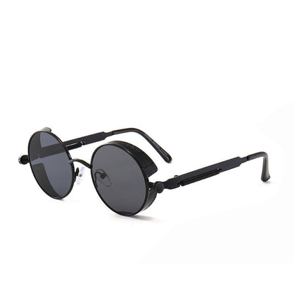 Neutrals Punk Fashion Round Retro Sunglasses
