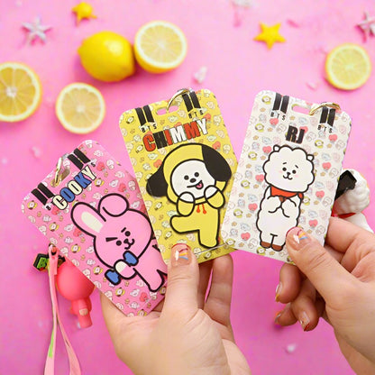 Cartoon Silicone Card Holder ID Holder Keychain Cute Keychain