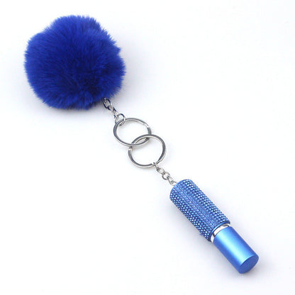 Alloy Hair Ball Perfume Spray Bottle KeyChain