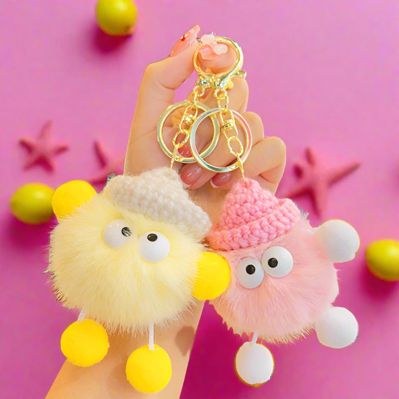 Cartoon Fur Ball Plush Cute Keychain