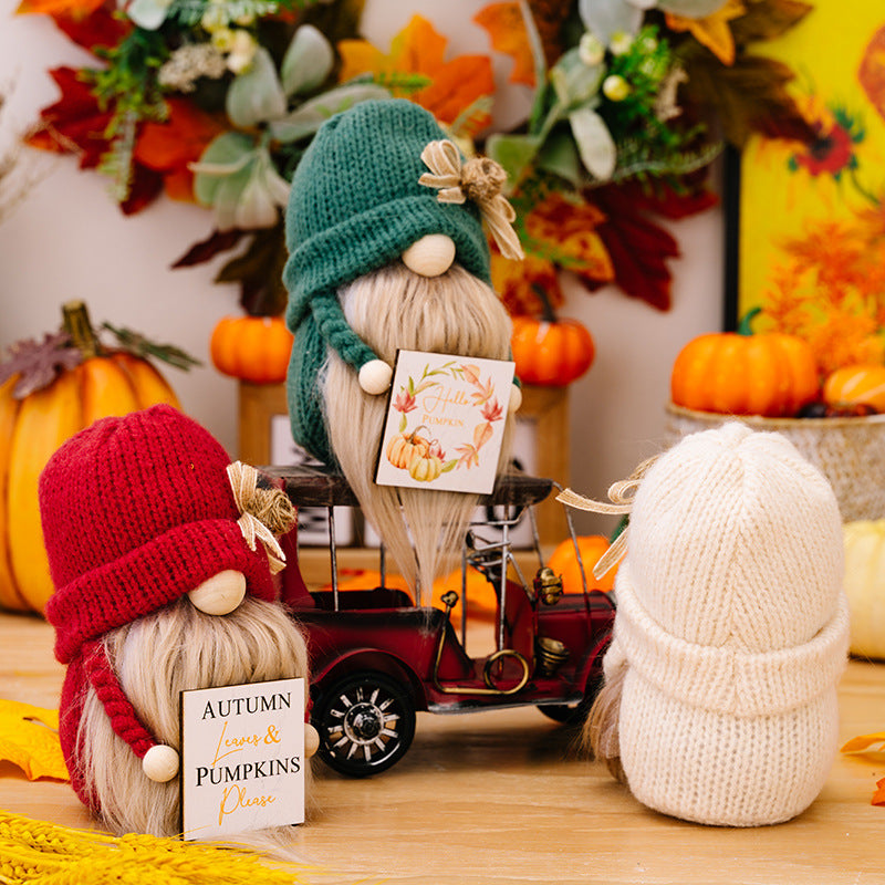 Doll Country Dwarf Orange Thanksgiving Autumn Polyester Ornaments