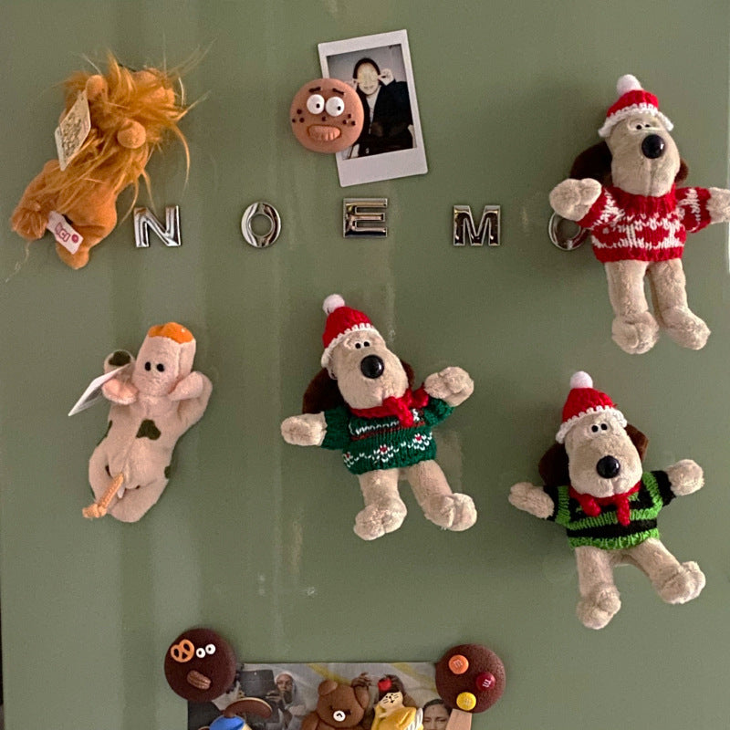 Christmas Hats, Scarves, Puppies, Plush Refrigerator Stickers