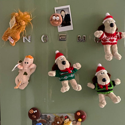 Christmas Hats, Scarves, Puppies, Plush Refrigerator Stickers