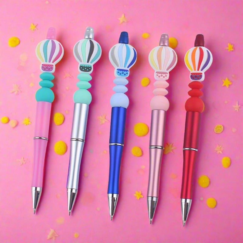 Beadable Pens Hot Air Balloon Beads Plastic Ballpoint