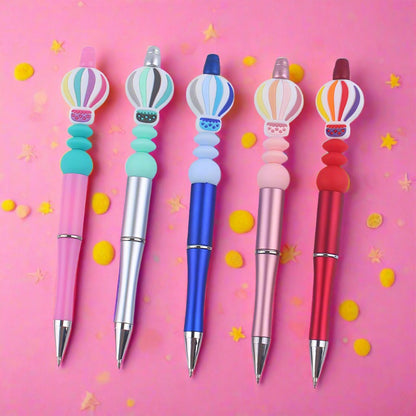 Beadable Pens Hot Air Balloon Beads Plastic Ballpoint