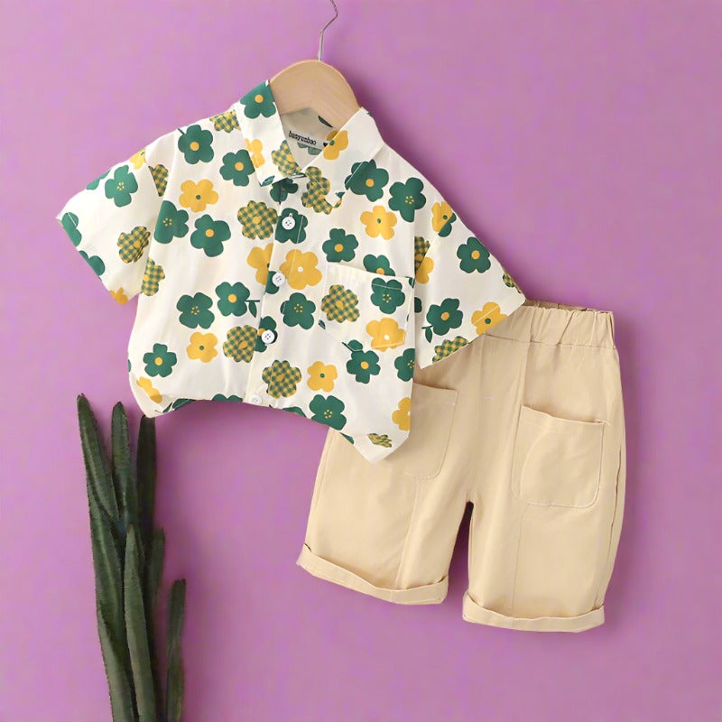 Boys' Summer Split Cotton Two-piece Set