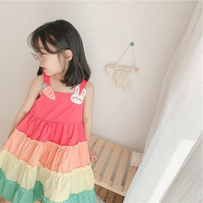 Girls Rainbow Dresses Cotton Baby Clothes