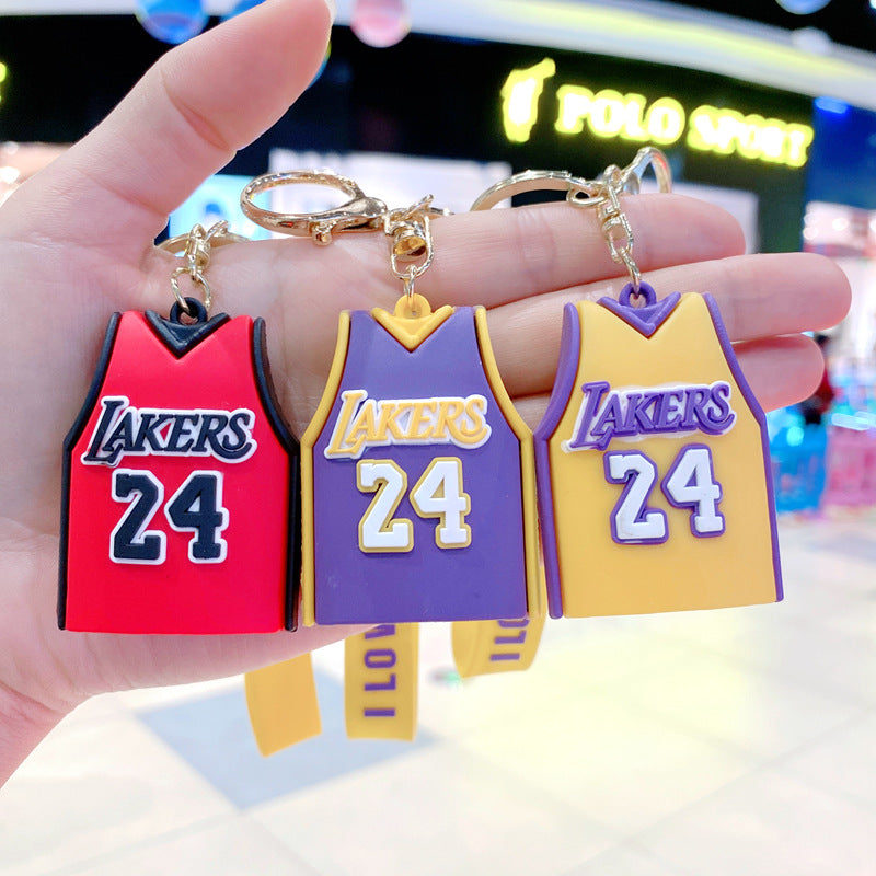 Silicone Basketball Schoolbag Jersey Creative Keychain