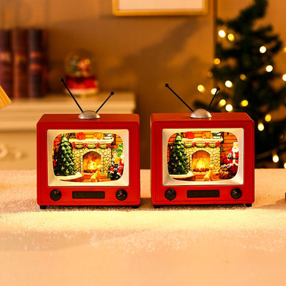 Rotating Music Resin TV Desktop 19cm*13cm*18.5cm Decoration Christmas