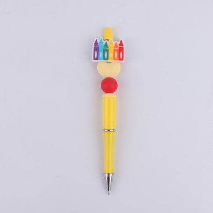 Cartoon Pattern Mother Series Silicone Beaded Ballpoint Pen