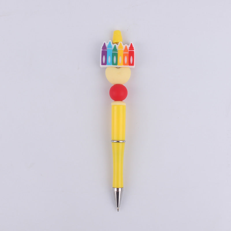 Beaded Pens Cartoon Pattern Silicone Bead Ballpoint Pen