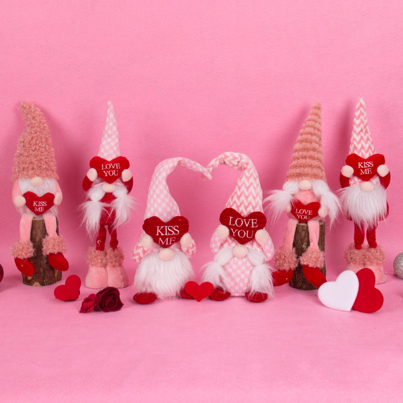Valentine's Day Love Standing Fabric Doll Decoration