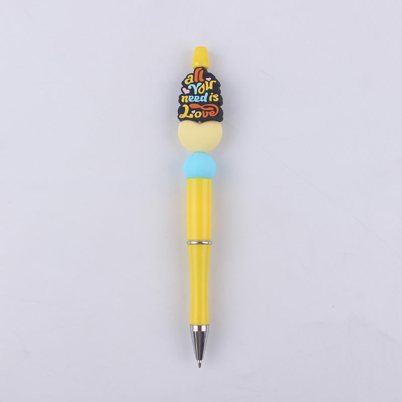 Cartoon Pattern Mother Series Silicone Beaded Ballpoint Pen
