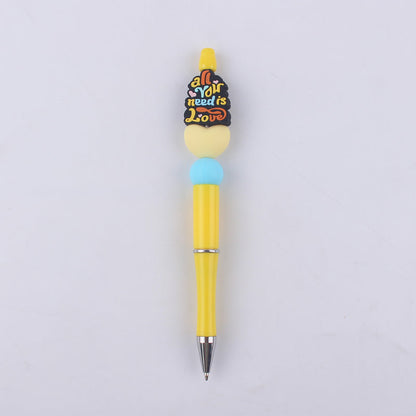 Cartoon Pattern Mother Series Silicone Beaded Ballpoint Pen
