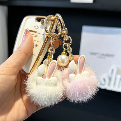 Cute Bunny Plush Keychain