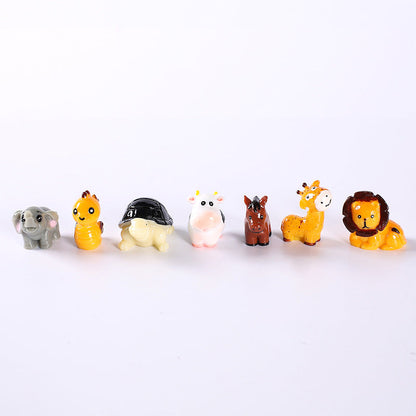 Lion and Elephant Resin Ornaments