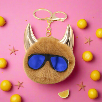 Extraterrestrial Eye Socket, Horn, Hair Ball Keychain