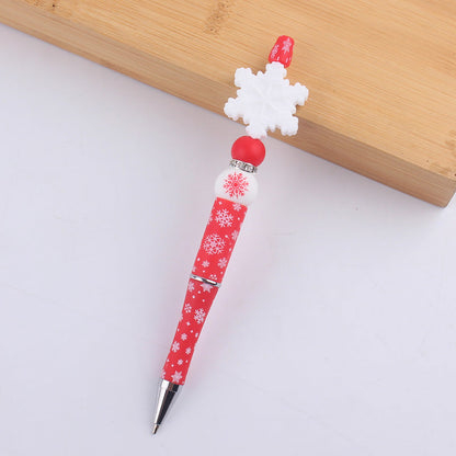 Cartoon Christmas Silicone Handmade Plastic Beaded Pen
