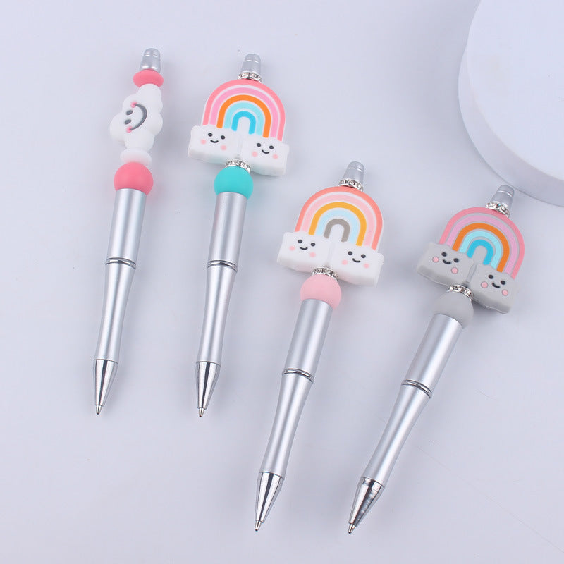 Cartoon Rainbow Cloud Silicone Handmade Beadable Pens