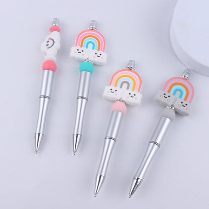 Cartoon Rainbow Cloud Silicone Handmade Beadable Pens