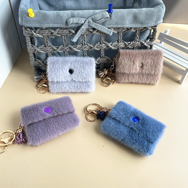 Mini Plush Coin Wallet Keychain