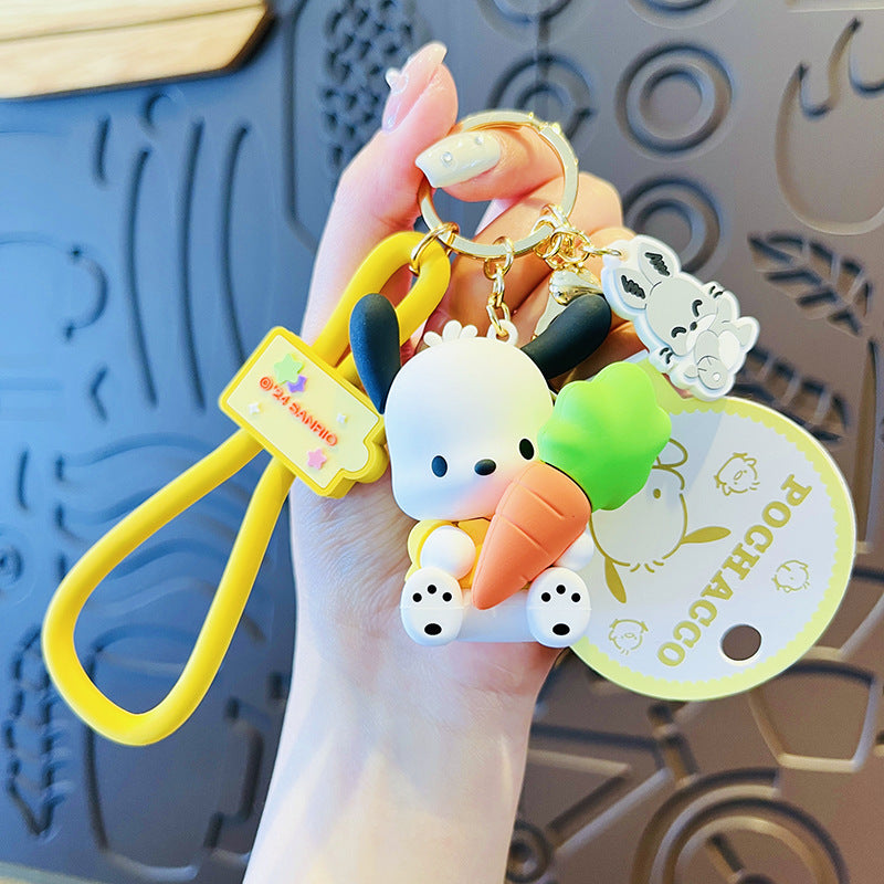 Big Ears PVC Soft Glue Puppy Keychain Creative Keychain