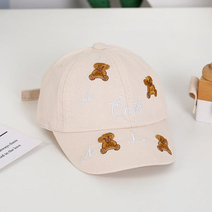 Summer Cotton Teddy Bear Embroidered Children's Baseball Caps