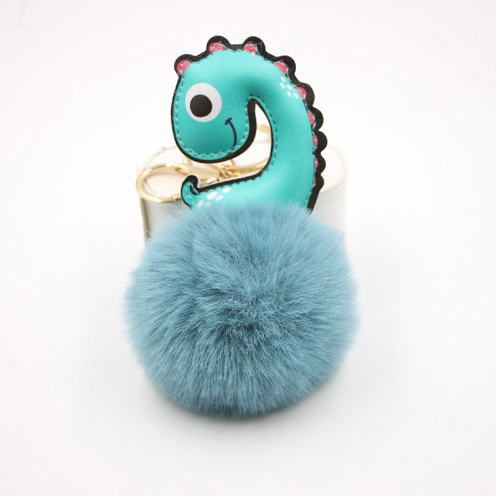 Cute Dinosaur Women's Bag Plush Keychain