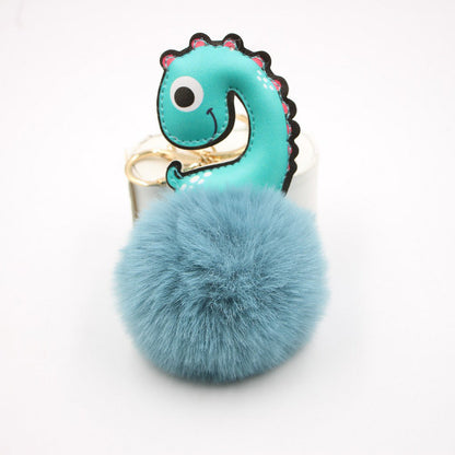 Cute Dinosaur Women's Bag Plush Keychain