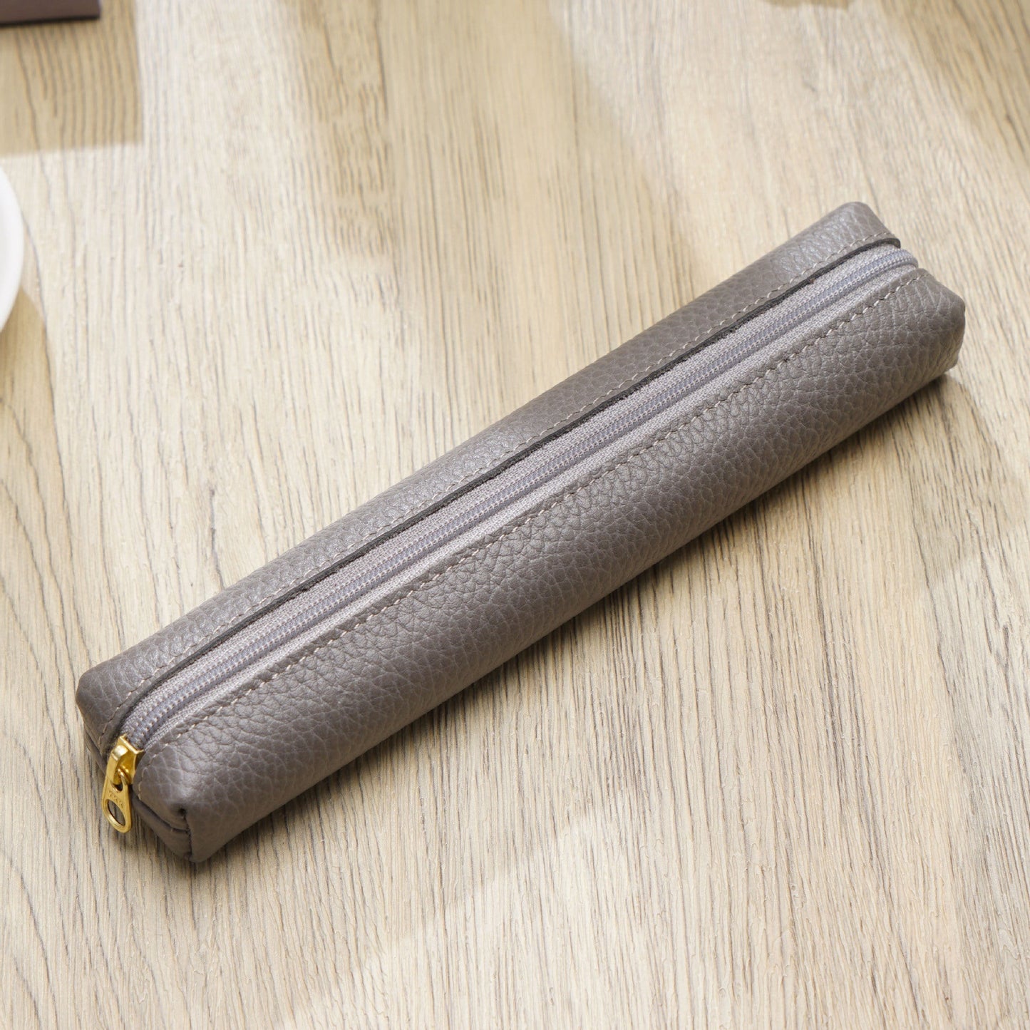 Mini Cowhide Candy Color Pencil Case