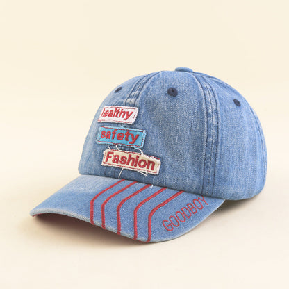 Denim Soft Top English Label Children's Peaked Cap