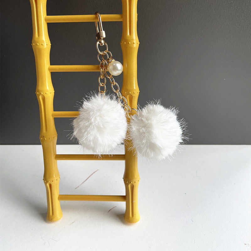 Cute Pearl Candy Plush Ball Bags, Keychain Pendants