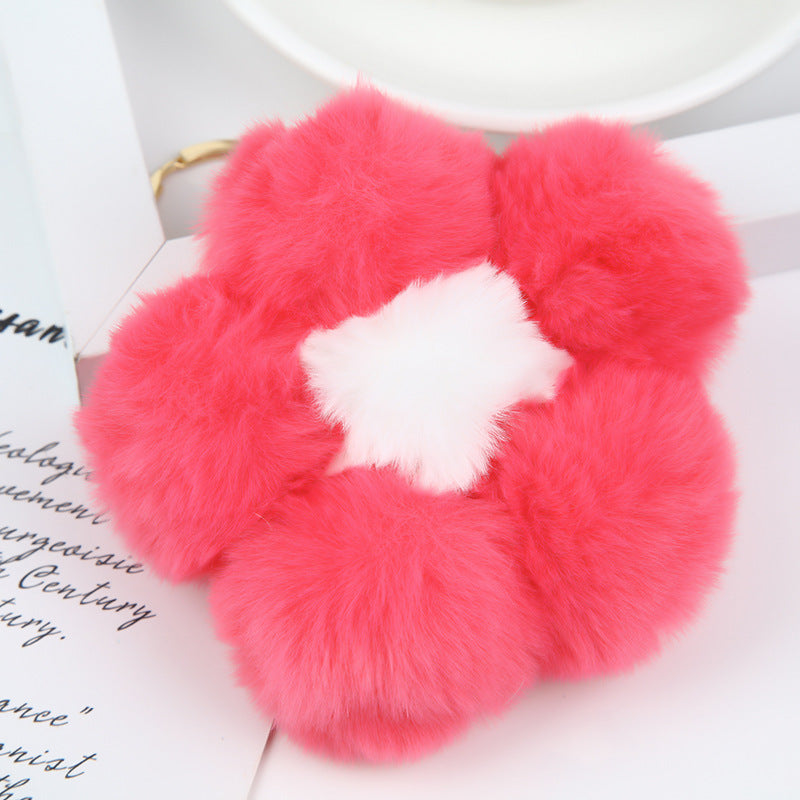 Flower Ball Plush Small Flower Keychain