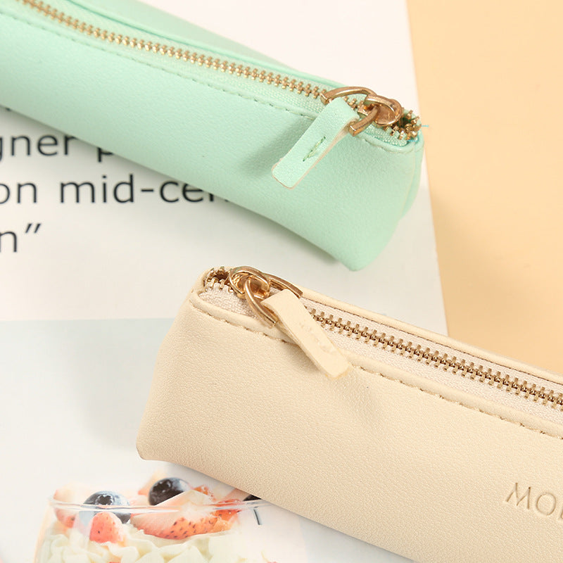 Pu Solid Color Pencil Case