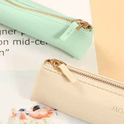 Pu Solid Color Pencil Case