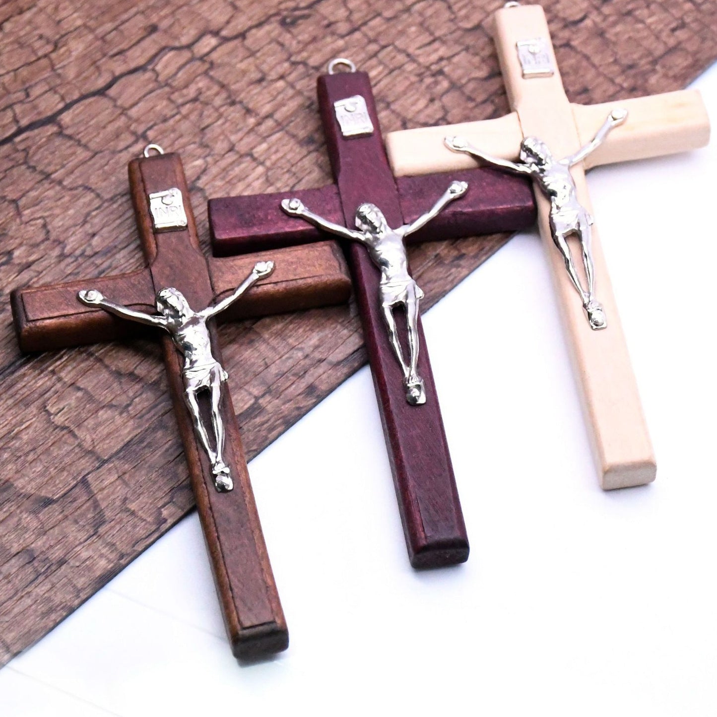 12*7cm Pure Handmade Wooden Cross Pendant Ornaments