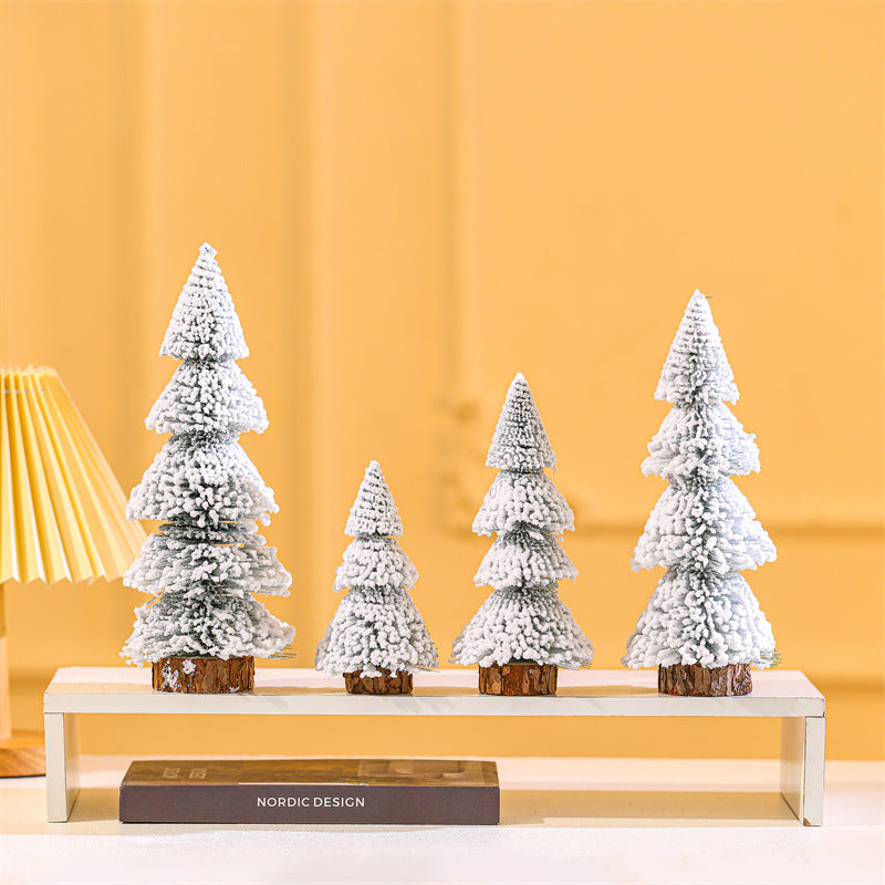 Lighthouse Shaped Flocked Cedar Tree Ornaments