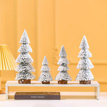Lighthouse Shaped Flocked Cedar Tree Ornaments
