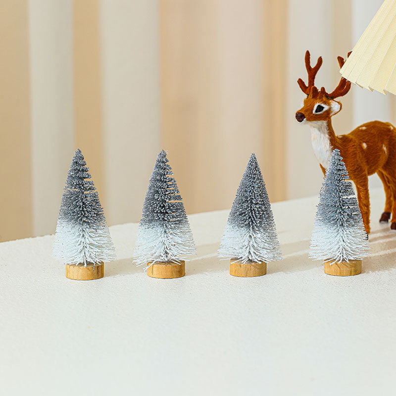4PCS 10cm*4.5cm Mini Cedar Christmas PVC Ornaments