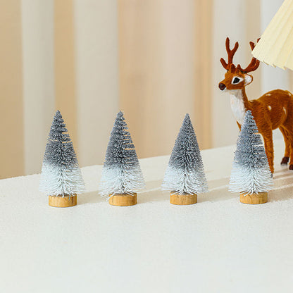 4PCS 10cm*4.5cm Mini Cedar Christmas PVC Ornaments