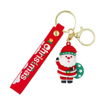 Cartoon Christmas PVC Soft Keychain Creative Keychain