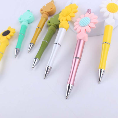 Cartoon Flower Silicone Handmade Beaded Ballpoint Pen