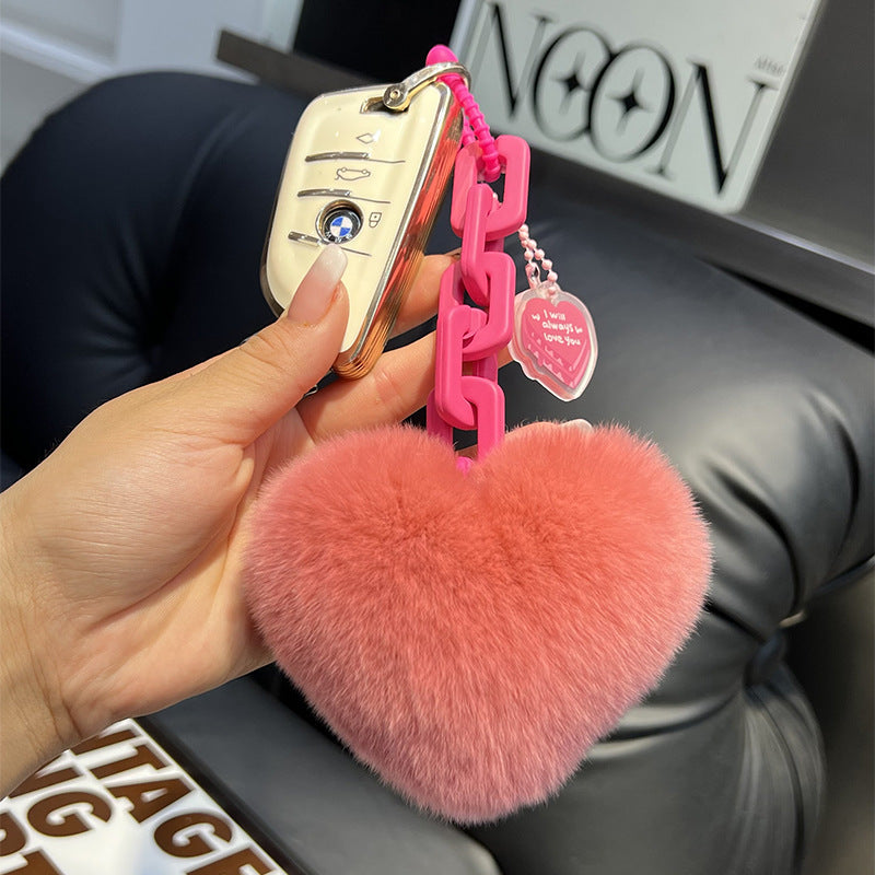 Plush Love Chain Keychains