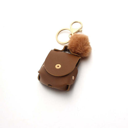 Coin Purse Headphone Cover Fur Ball Keychain